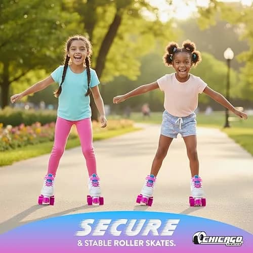 Chicago Skates Sidewalk Roller Skates – Durable, Top Performance Indoor/Outdoor Use Skate Shoes for Girls & Boys, High-Top Boot Safety Youth Quad Skates, 60mm PU Wheels, Adjustable Chassis & Trucks thumbnail 5