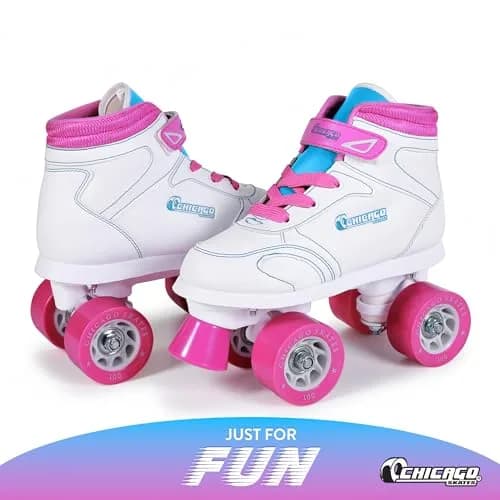 Chicago Skates Sidewalk Roller Skates – Durable, Top Performance Indoor/Outdoor Use Skate Shoes for Girls & Boys, High-Top Boot Safety Youth Quad Skates, 60mm PU Wheels, Adjustable Chassis & Trucks thumbnail 2