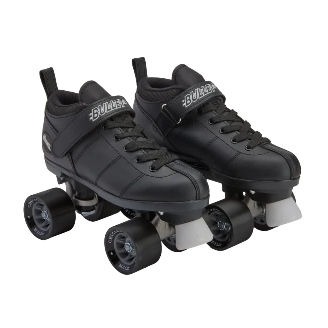 Chicago Skates Bullet Speed Roller Skates – Adjustable Quad Roller Skates Women Men, Durable Skates, Top Performance with Front Stopper, 62mm Urethane Wheels, Low-Cut Ankle Boot, Indoor Outdoor Toys — 7