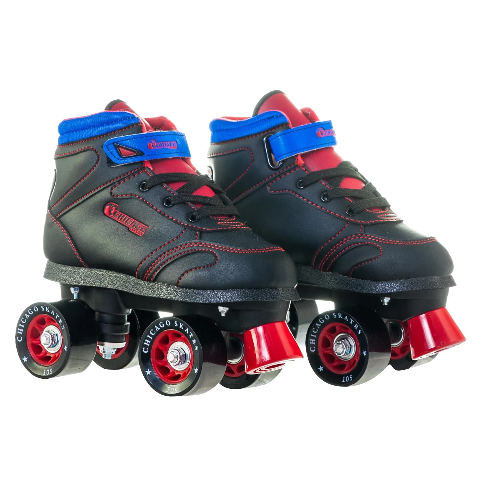 Chicago Skates Sidewalk Roller Skates – Durable, Top Performance Indoor/Outdoor Use Skate Shoes for Girls & Boys, High-Top Boot Safety Youth Quad Skates, 60mm PU Wheels, Adjustable Chassis & Trucks