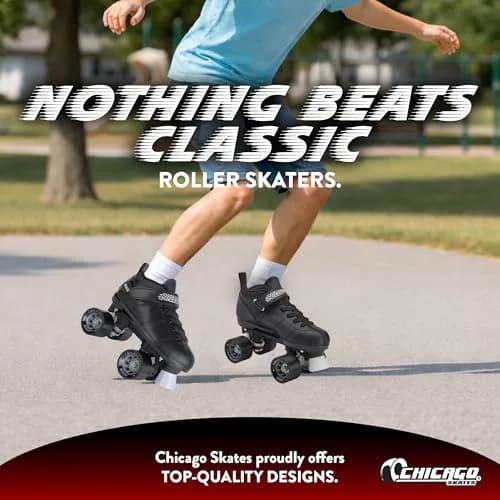 Chicago Skates Bullet Speed Roller Skates – Adjustable Quad Roller Skates Women Men, Durable Skates, Top Performance with Front Stopper, 62mm Urethane Wheels, Low-Cut Ankle Boot, Indoor Outdoor Toys thumbnail 5