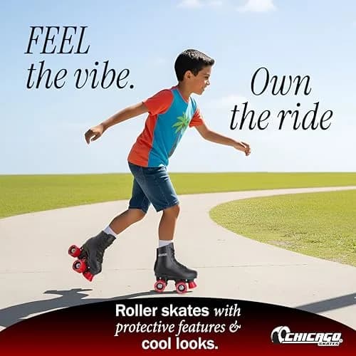 Chicago Skates Rink Roller Skates – Classic High-Top Quad Skates, Padded Ankle Support, 54mm Urethane Wheels, Adjustable Trucks, Indoor & Outdoor Use thumbnail 5