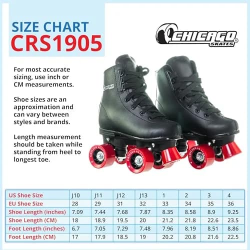 Chicago Skates Rink Roller Skates – Classic High-Top Quad Skates, Padded Ankle Support, 54mm Urethane Wheels, Adjustable Trucks, Indoor & Outdoor Use thumbnail 6