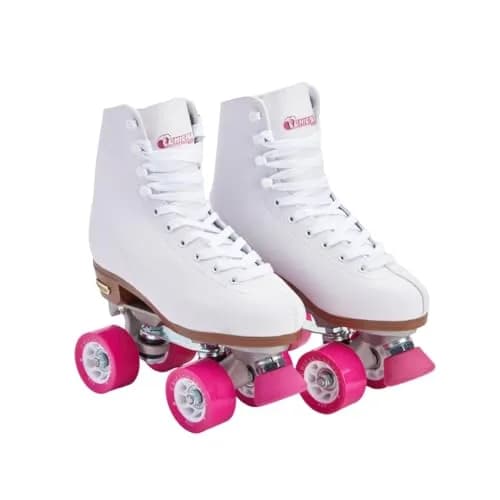 Chicago Skates Premium White Quad Roller Skates for Girls and Women Beginners | Classic Adjustable High-Top Design for Indoor or Outdoor Skates and Roller Derby thumbnail 1
