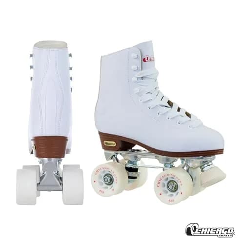 Chicago Skates Women's Premium Leather Lined Rink Roller Skate - Classic White Size 10 | Smooth Glide & Comfort thumbnail 2