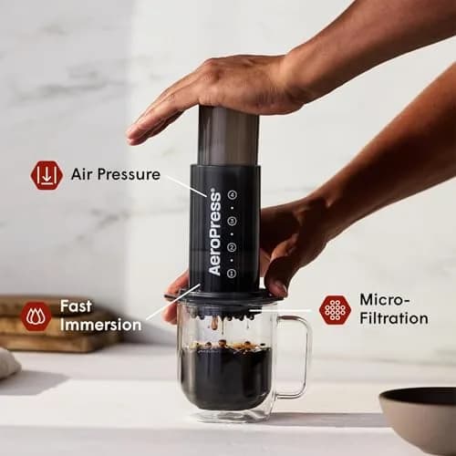AeroPress Original Coffee Press, French Press, Pour-Over & Espresso Style Coffee Maker | Brews 1-3 Servings, 296ml (10 Fl Oz) thumbnail 2