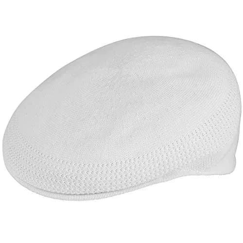 Kangol Tropic Ventair 504 Cap Navy XX-Large | Iconic Ventair Pattern, Lightweight Tropic Yarn — White / Small