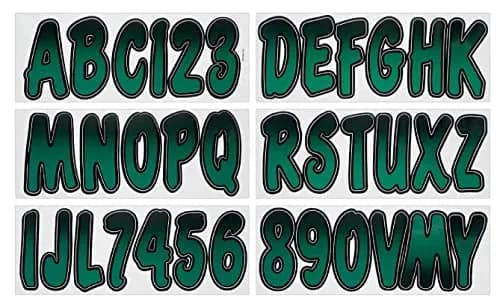 Hardline Products Series 200 Forest Green/Black Gradient Boat & PWC Registration Number Kit 3-inch (7.62 cm) | USCG Compliant, UV & Fuel Resistant, 146-Piece Decal Set thumbnail 1
