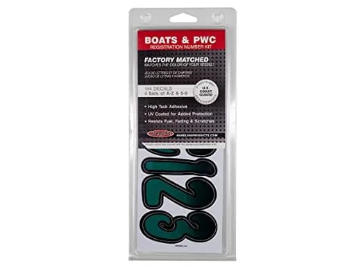 Hardline Products Series 200 Forest Green/Black Gradient Boat & PWC Registration Number Kit 3-inch (7.62 cm) | USCG Compliant, UV & Fuel Resistant, 146-Piece Decal Set thumbnail 3