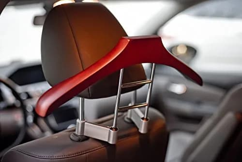 Maxsa Innovations Car Butler Premium Wood/Metal Coat Hanger | Fits Most Vehicle Headrests, Keeps Clothes Wrinkle-Free thumbnail 2