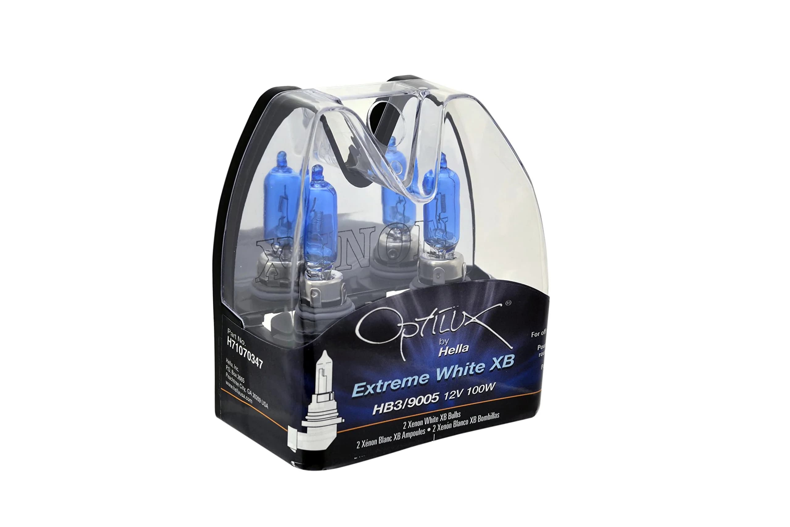 Hella Optilux XY Series HB3 9005 Xenon Yellow Halogen Bulbs, 12V, 65W, 2 Pack | Enhanced Visibility in Fog & Rain — Extreme White XB - 100W