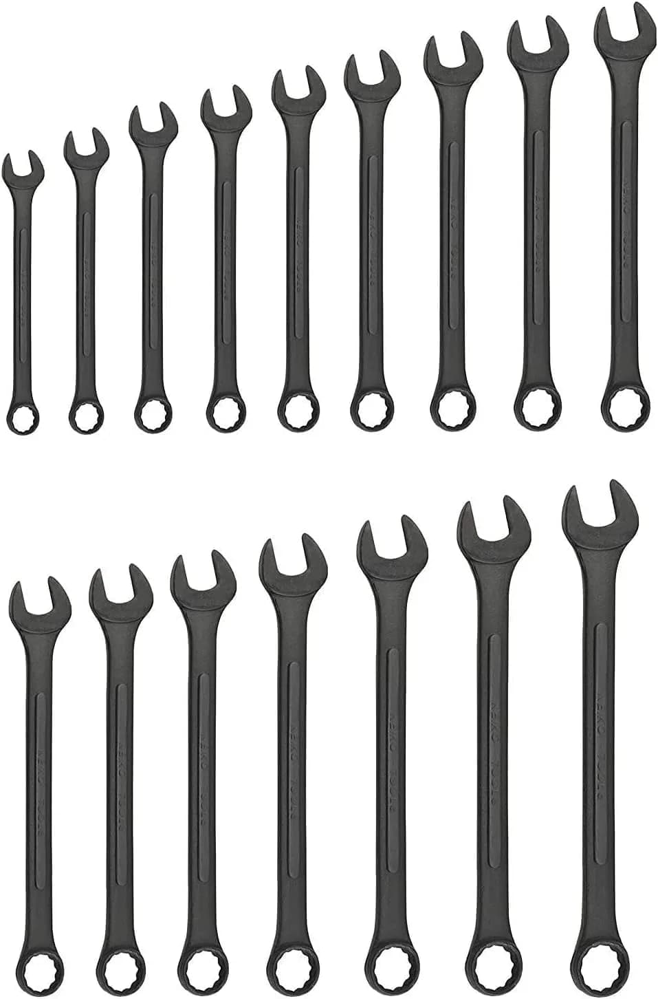 NEIKO Wrench Set 16 Piece | Heavy Duty MM | Raised Panel Construction