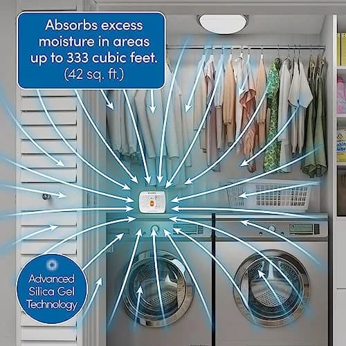 Eva-Dry E-333 Wireless Mini Dehumidifier, White 6oz (177ml) | Renewable Silica Gel for Small Spaces thumbnail 5
