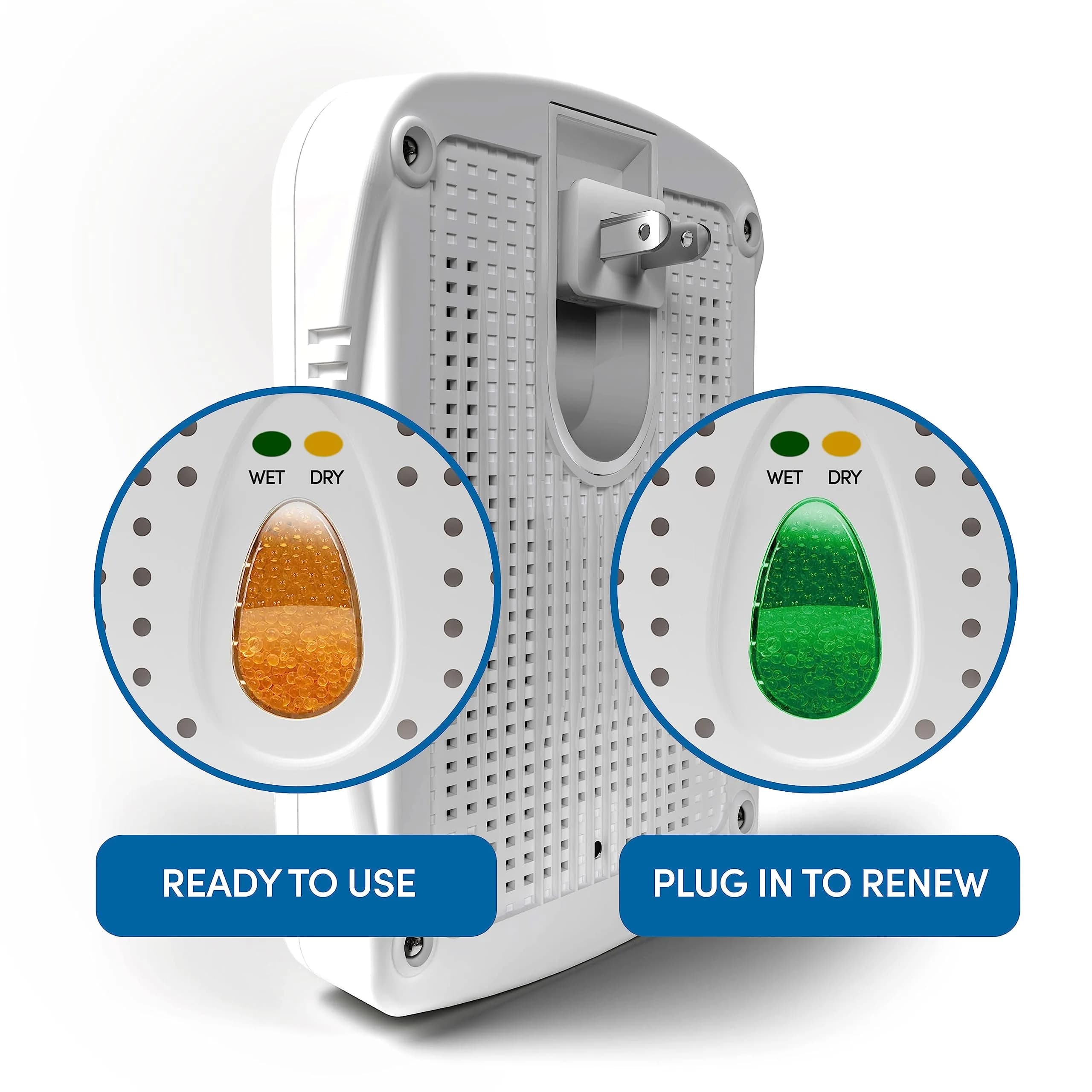 Eva-Dry E-333 Wireless Mini Dehumidifier, White 6oz (177ml) | Renewable Silica Gel for Small Spaces - view 2