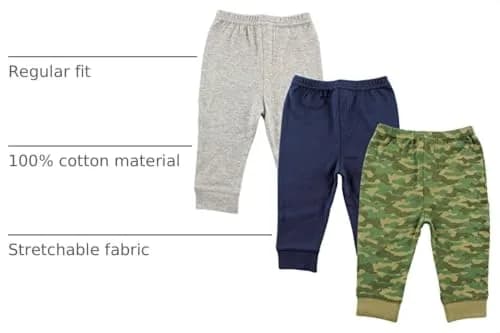 Luvable Friends Baby Boys Cotton Pants, Camo, 2T US | Soft Cotton, Comfortable Fit thumbnail 3