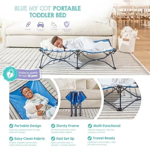 Regalo My Cot Portable Toddler Bed 122 cm x 62 cm x 23 cm | Foldable Kids Travel Bed for Indoor/Outdoor Use thumbnail 5