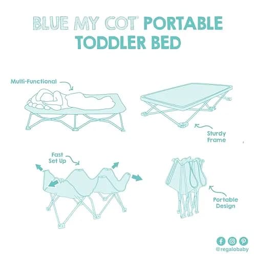 Regalo My Cot Portable Toddler Bed 122 cm x 62 cm x 23 cm | Foldable Kids Travel Bed for Indoor/Outdoor Use thumbnail 8
