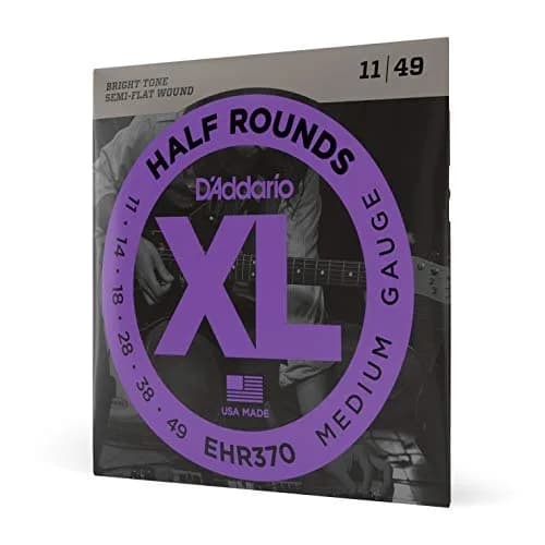 D'Addario EHR370 Half Round Electric Guitar Strings Medium 11-49 | Smooth Feel, Reduced Finger Noise thumbnail 1