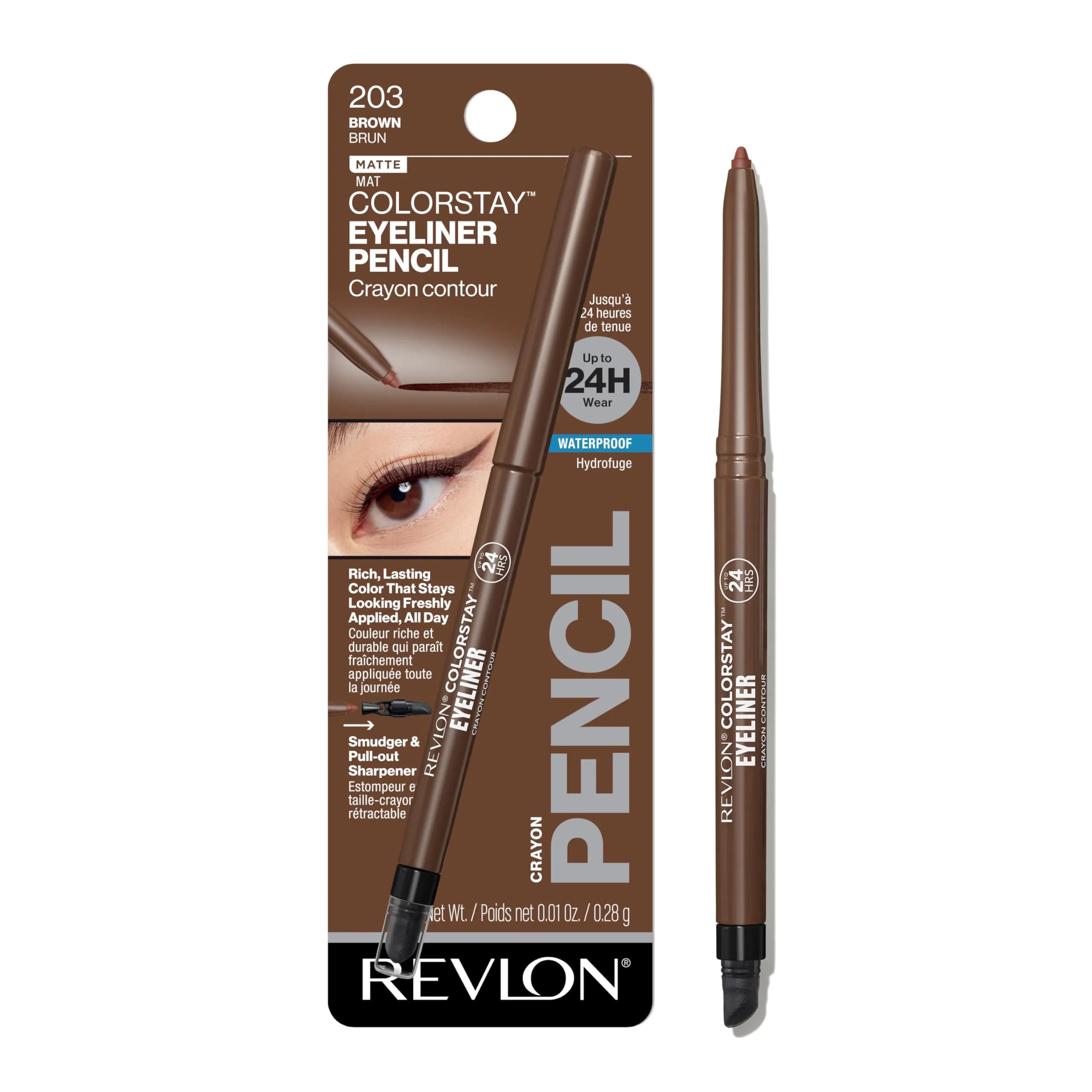 Revlon ColorStay Waterproof Eyeliner Pencil, 0.01 oz (0.28 g) | Ophthalmologist Tested for All Skin Types - main product image