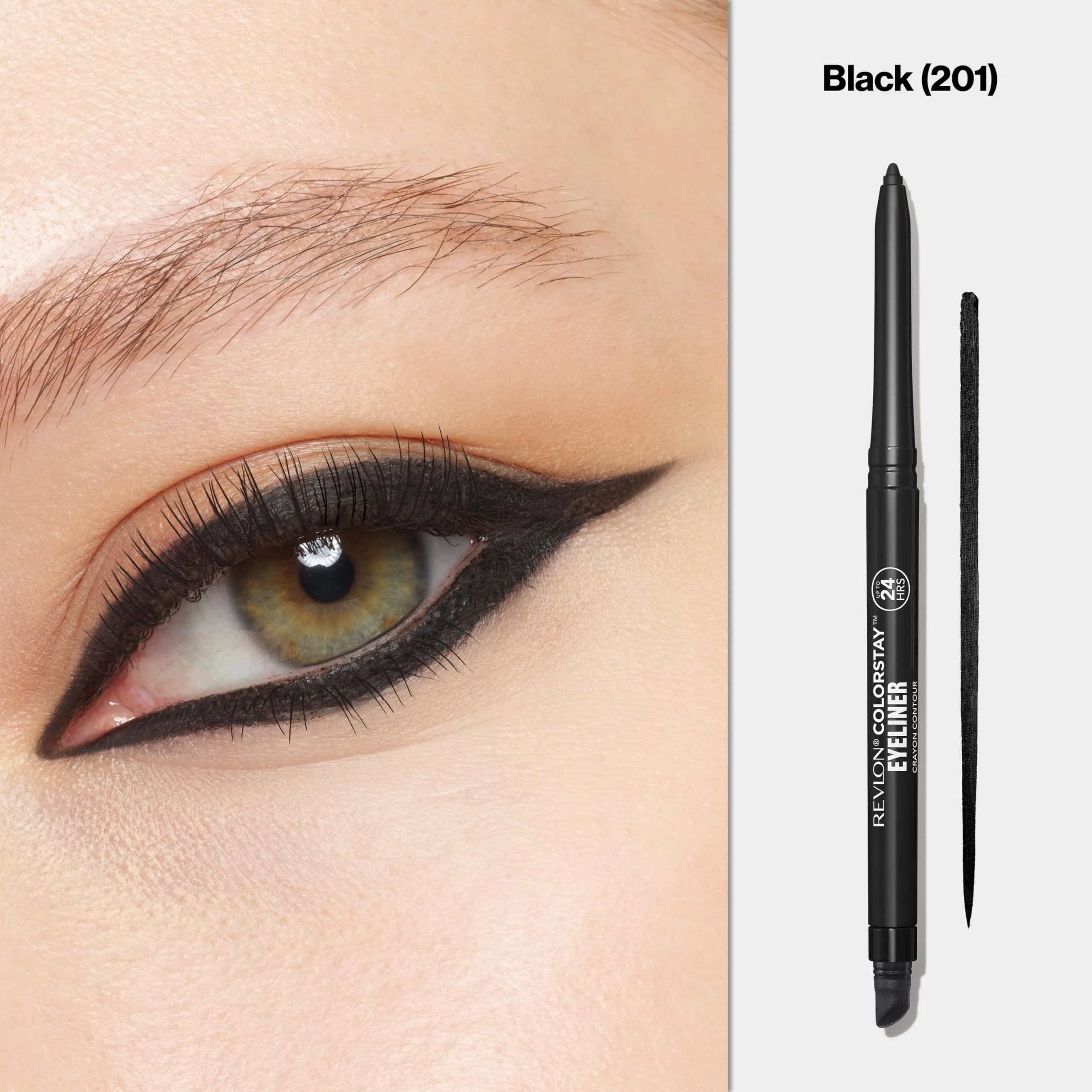 REVLON ColorStay Waterproof Eyeliner Pencil in Black | Smudge-Proof Eye Makeup with Built-In Sharpener (0.01 Oz) - view 2