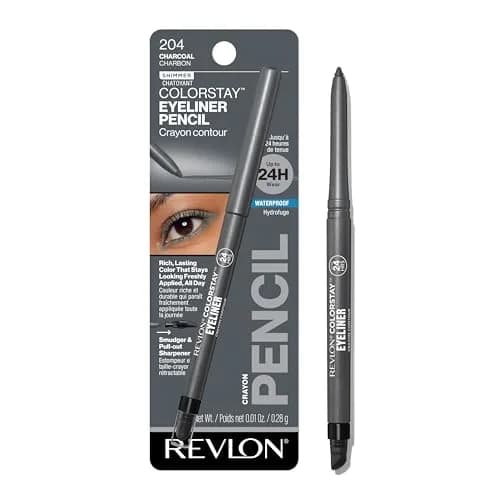 REVLON ColorStay Pencil Waterproof Eyeliner Charcoal 0.01 oz (0.28 g) | Ophthalmologist Tested for Sensitive Eyes thumbnail 1