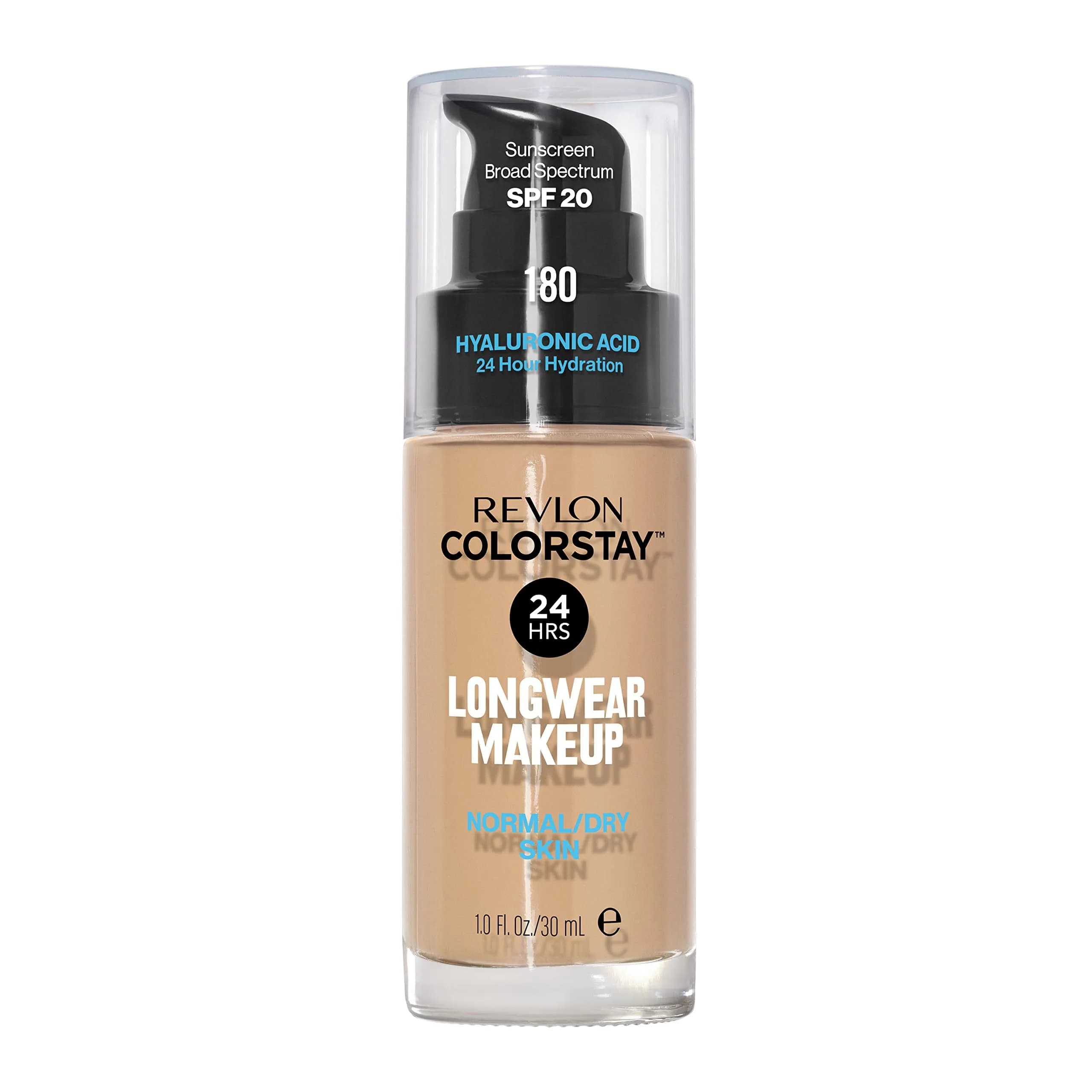 Revlon ColorStay Liquid Foundation for Normal/Dry Skin SPF 20, 1 fl oz (29.57 ml) | Longwear Medium-Full Coverage - main product image