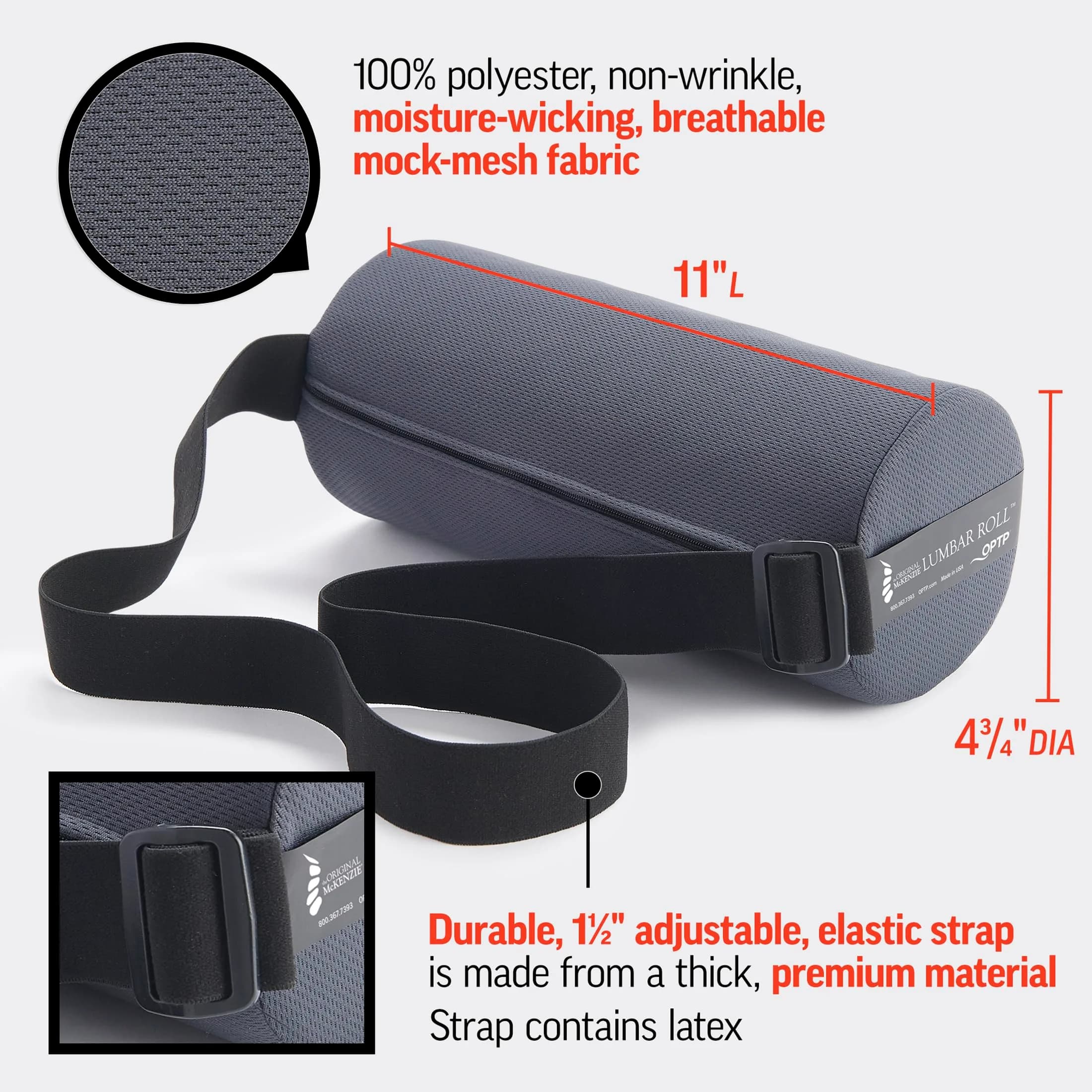 OPTP The Original McKenzie Lumbar Roll – Firm Density Low Back Support 27.94cm (11") x 12.07cm (4.75") - view 4