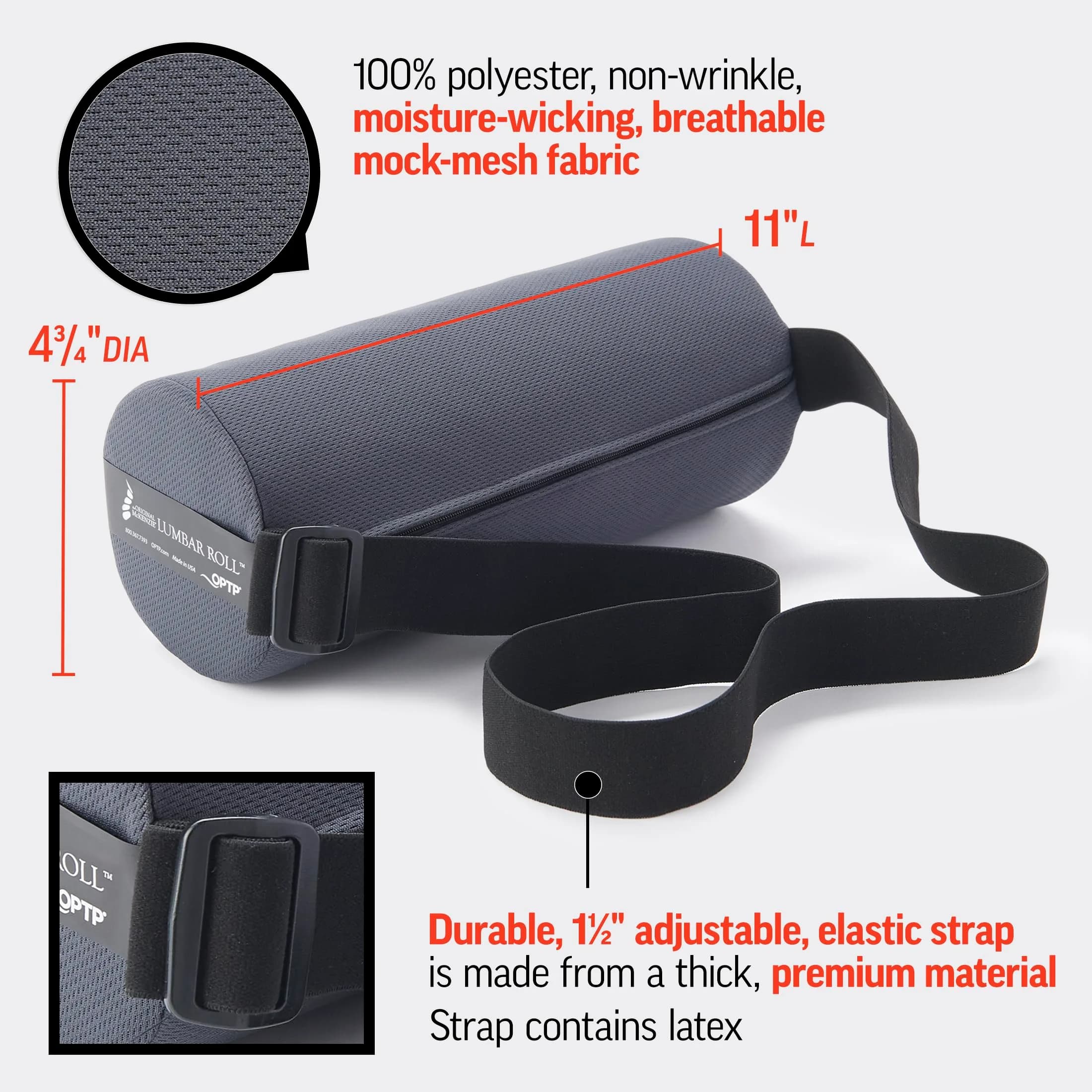 OPTP The Original McKenzie Lumbar Roll Standard Density 27cm (11") | Moderate Back Support for Sitting thumbnail 4