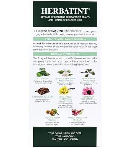 Herbatint Permanent Herbal Haircolour Gel 5N Light Chestnut 135 mL | Ammonia-Free Organic Herbal Formula thumbnail 6