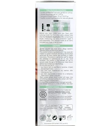 Herbatint Permanent Herbal Haircolour Gel 5N Light Chestnut 135 mL | Ammonia-Free Organic Herbal Formula thumbnail 3