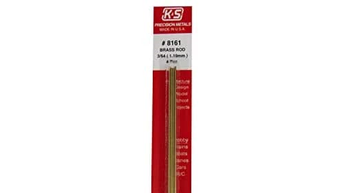 K & S Precision Metals Round Brass Rod 8161 – 1.19 mm (3/64") OD x 30.48 cm (12") Long – 4 Rods thumbnail 2