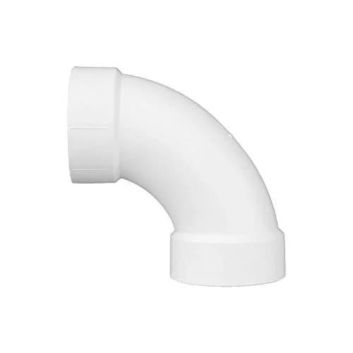 Charlotte Pipe 4 Inch DWV Long Sweep 1/4 Bend PVC Fitting | 10.9 cm (4 Inch) Hub + 4 Inch Hub thumbnail 5