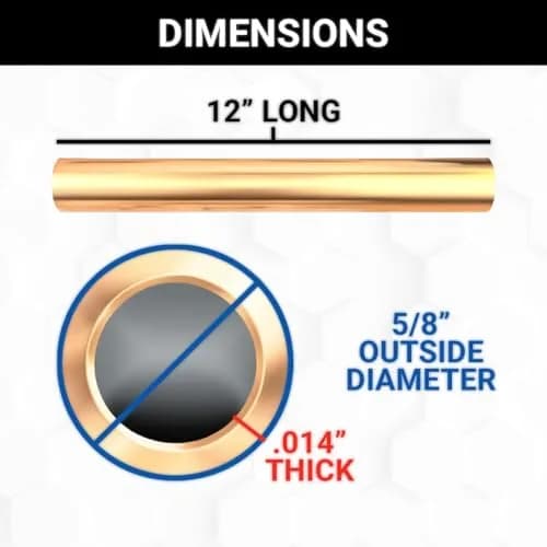 K&S Precision Metals Round Brass Tube 5/8" OD x 0.014" Wall x 12" Long | 15.88mm OD x 0.356mm Wall x 304.8mm Long thumbnail 2