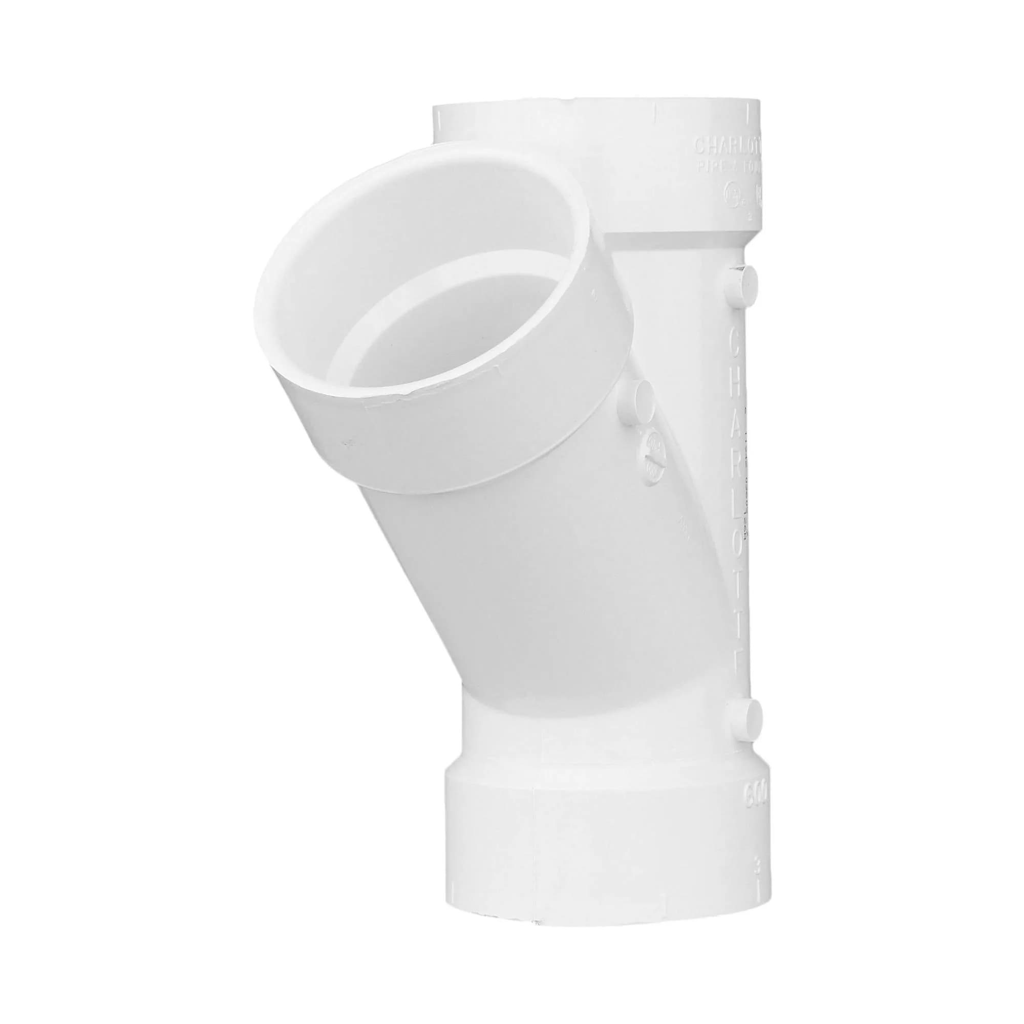 Charlotte Pipe 3" DWV Wye Pipe Fitting | Sanitary Drain Waste Vent, Easy Install, Made in USA