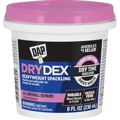 DAP DryDex Spackling Paste 156 g (5.5 oz) | Pink to White Color Indicator for Interior/Exterior Wall Repair thumbnail 1