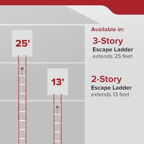 Kidde Fire Escape Ladder & Extinguisher Bundle | 13-Foot Ladder & 2x 2.5lb Extinguishers thumbnail 2