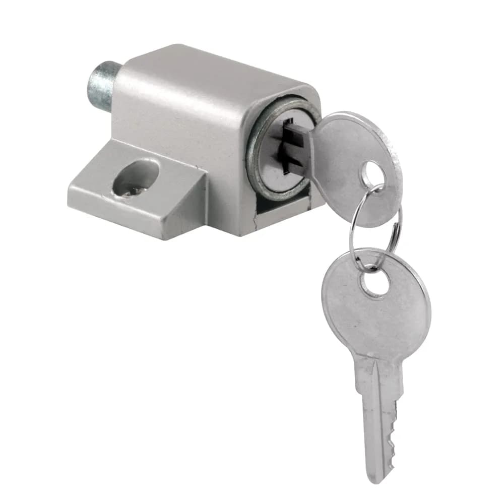 Prime-Line U 9861 Sliding Door Keyed Lock, Aluminum Finish | Heavy Duty Home Security (70-120 chars)