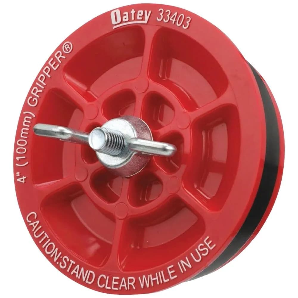 Oatey Mechanical End-of-Pipe Gripper Plug, 4 in., Red | Seals & holds pressure for pipe testing - main product image