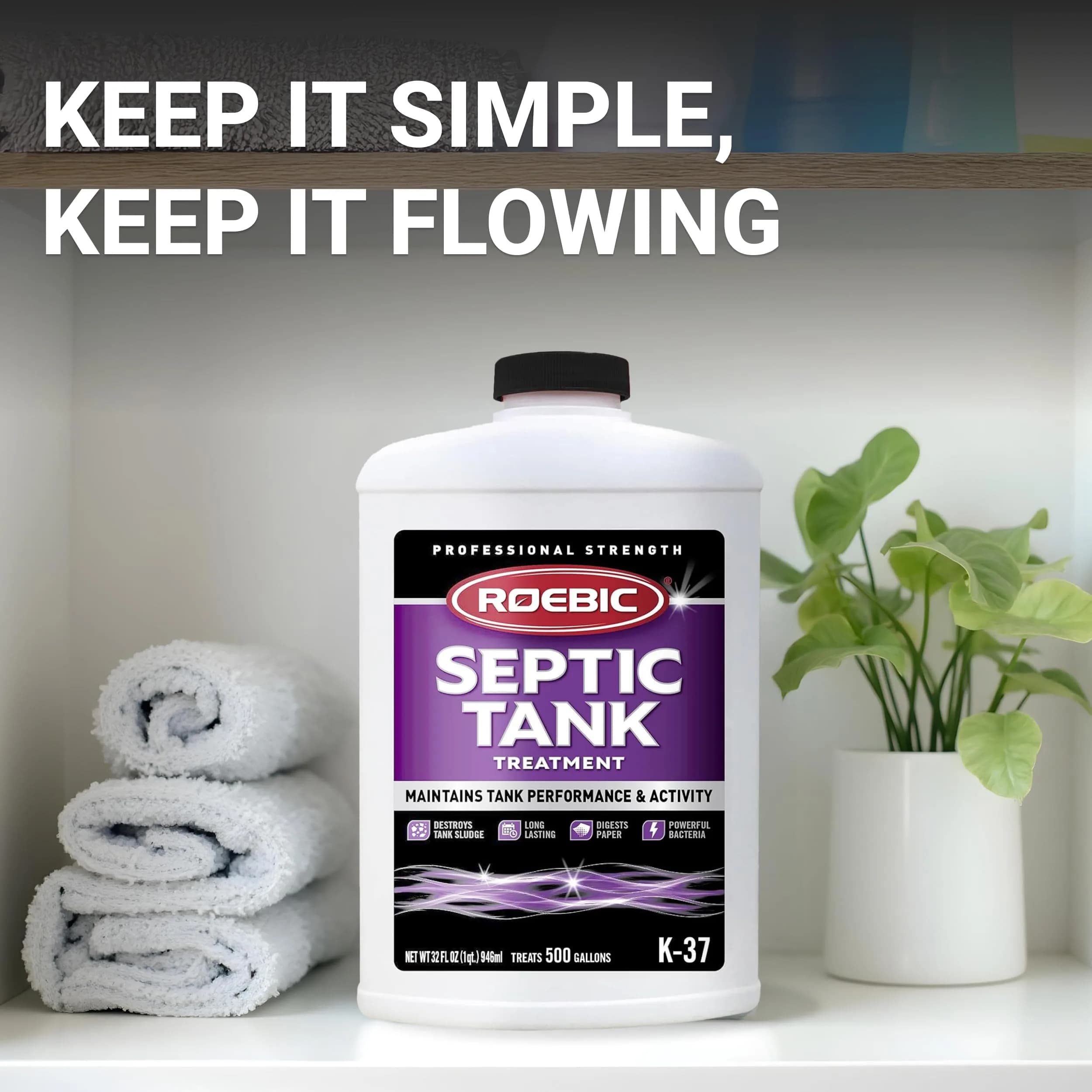 Roebic K-37-Q Septic Tank Treatment 32 Fl Oz (946ml) | USA Imported Bacteria Enzymes for Indian Homes - view 5