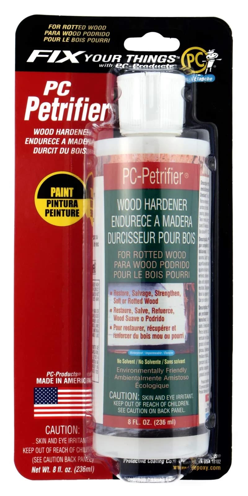PC Products PC-Petrifier Water-Based Wood Hardener 237ml (8 Fl Oz) | Revitalizes Rotted Wood - main product image