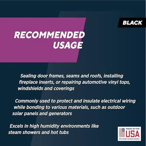Rutland High Temp Silicone Sealant RTV Gasket Maker - Heat Resistant Glue & Black RTV Silicone Sealant Adhesive, Gasket Sealer 500F | Flexible, Heat-Resistant thumbnail 5