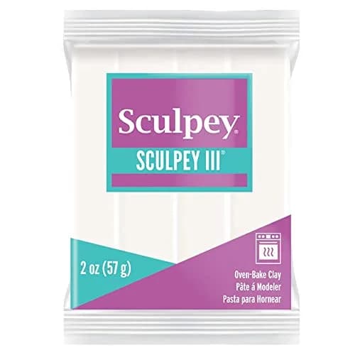 Sculpey III Polymer Oven-Bake Clay, White, 57g (2 oz) | Non-Toxic & ASTM Certified for Kids & Adults — White
