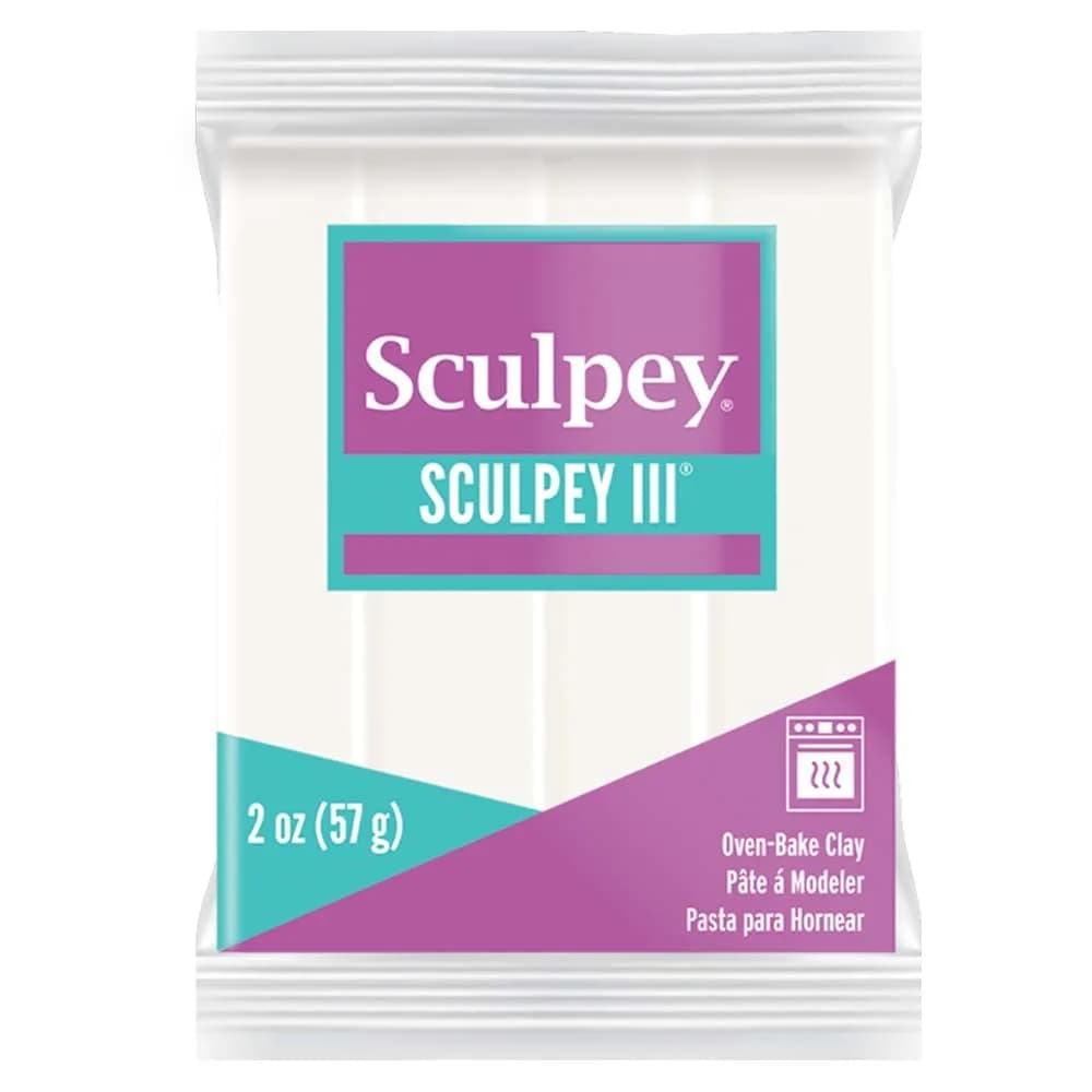 Sculpey III Polymer Oven-Bake Clay, Tan, 59.5g (2 oz) | Non-Toxic & ASTM Certified for Kids & Adults — White