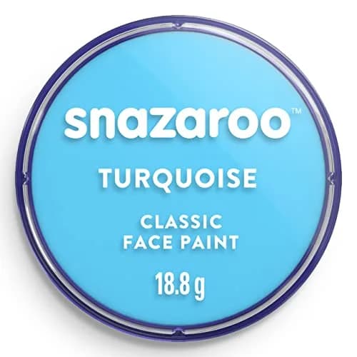 Snazaroo Classic Face and Body Paint, 18.8g Pot, Turquoise | Water-Based, Skin Safe, Vibrant Colors thumbnail 1