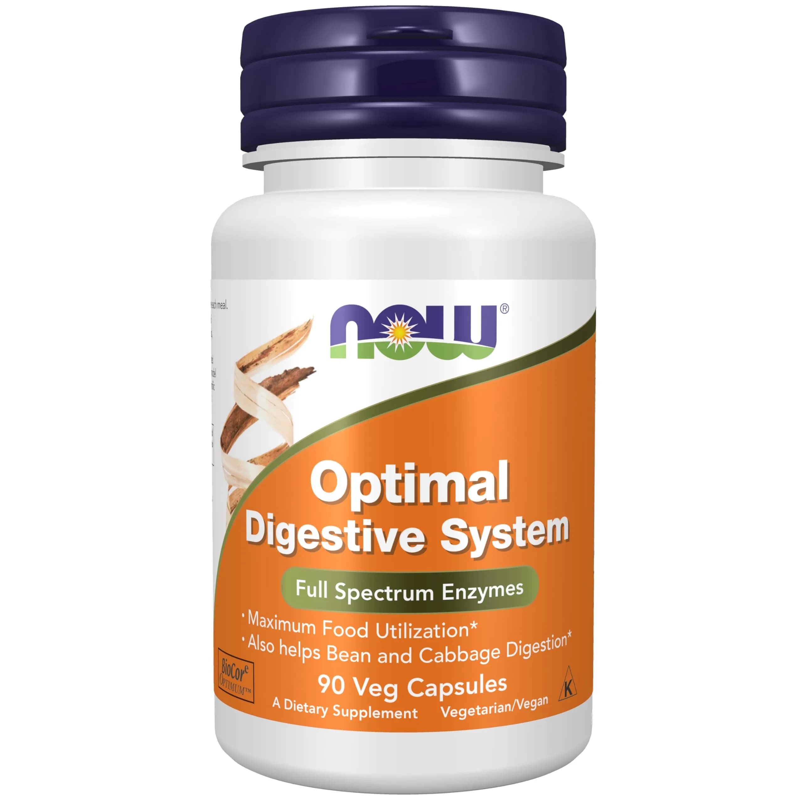 NOW Foods Optimal Digestive System Full Spectrum Enzymes 90 Veg Capsules | Supports Digestion of Beans & Vegetables - main product image