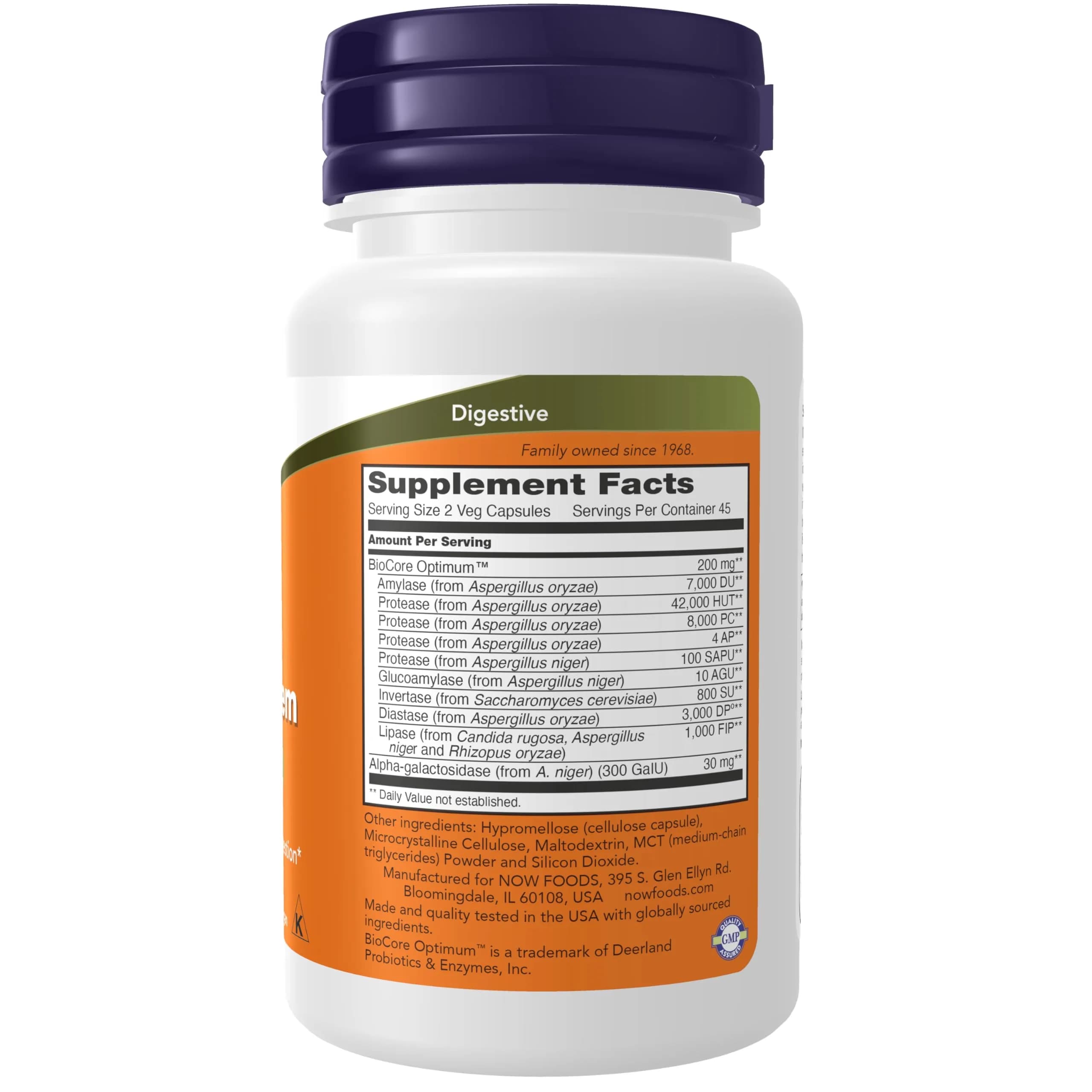 NOW Foods Optimal Digestive System Full Spectrum Enzymes 90 Veg Capsules | Supports Digestion of Beans & Vegetables - view 2