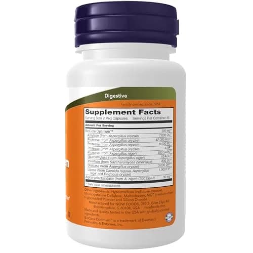 NOW Foods Optimal Digestive System Full Spectrum Enzymes 90 Veg Capsules | Supports Digestion of Beans & Vegetables thumbnail 2
