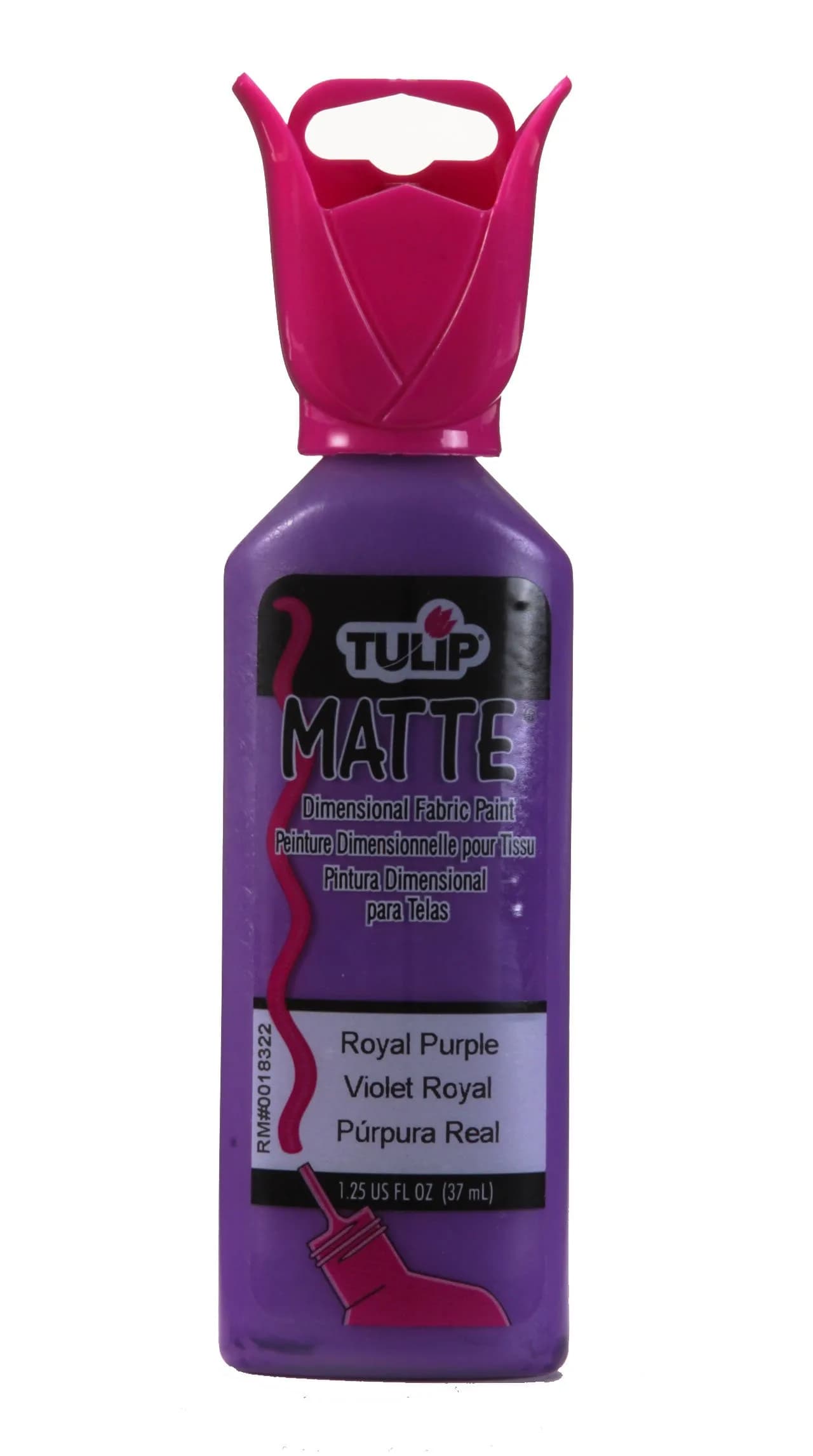 Tulip Dimensional Fabric Paint 36ml (1.25 Fl Oz) Matte Royal Purple | Permanent & Washable for Crafts - main product image