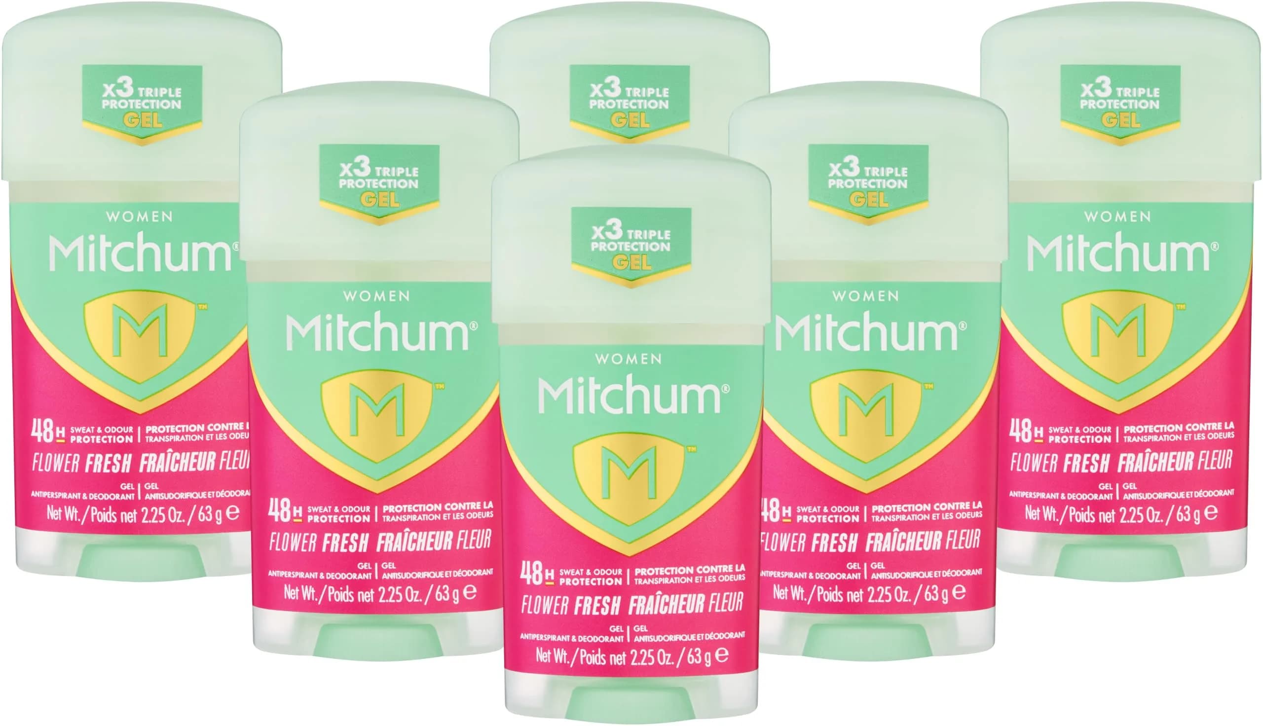 Mitchum Power Gel Antiperspirant & Deodorant for Women, Flower Fresh, 63 g (2.25 oz) | 48-Hour Odor Protection - main product image