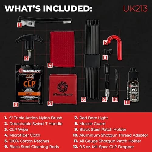 KleenBore Universal Gun Cleaning Kit 0.46 kg (1 lb) | Cleans Rifles, Pistols, Shotguns from .22 Cal to 12 Gauge thumbnail 2